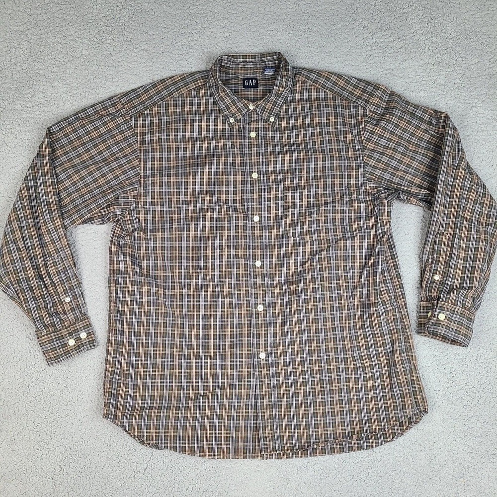 Gap Shirt Men's Large Multicolor Plaid Long Sleeve Button Down Cotton